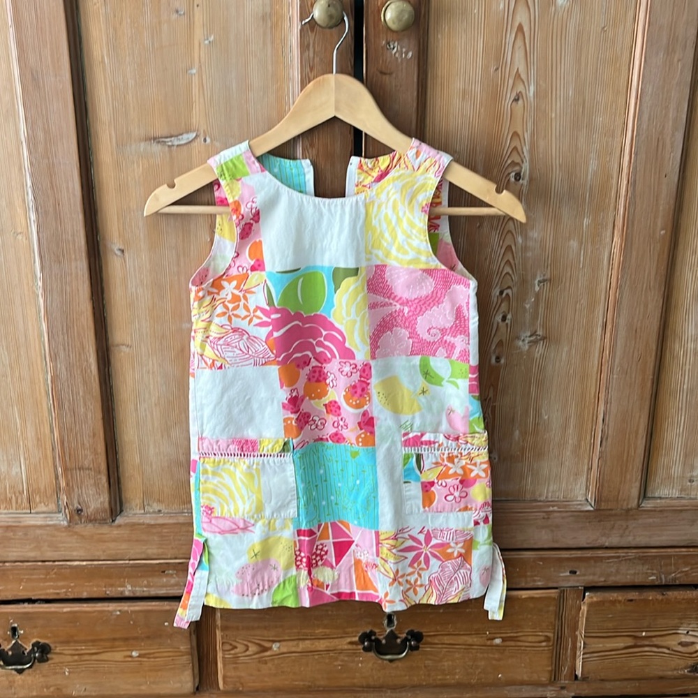 Lilly Pulitzer girls size 6x cotton shift with multi color pattern